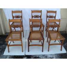 six tiger Maple Chairs, Circa 1825