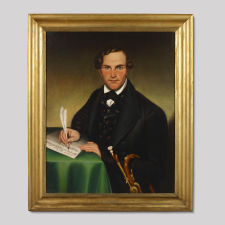 Portrait of a Gentleman Holding a Horn While Writing Music