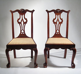 A Rare and Important Pair of Housatonic Valley side chairs inscribed “H.M. Swift”